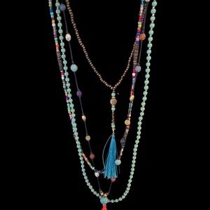 Multicolor Beaded Necklace with Tassel